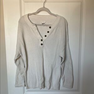 Aerie Henley Style Oversized Sweater